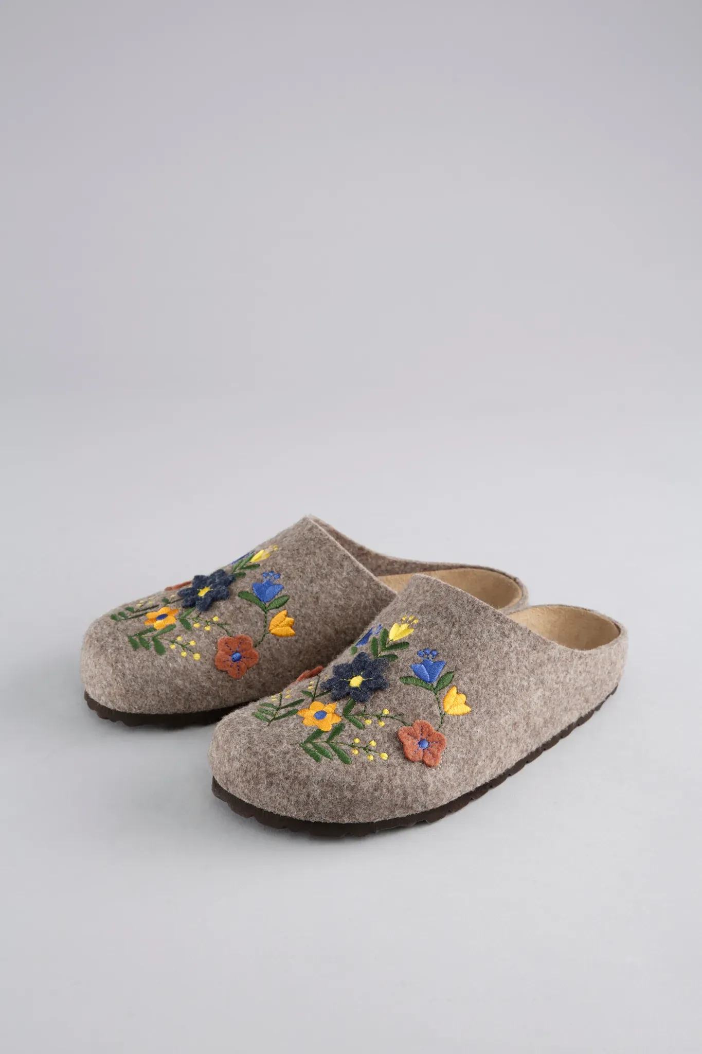 Clog ANISTON SHOES, Damen, Gr. 36, beige (taupe bunt), Filz, meliert, Schuhe Clog, Clog, Hausschuh, Homeslipper - in Weite G (= weit)