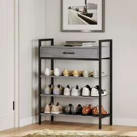 Homcom Schuhregal 70 x 88 x 30 cm mit Schublade grau