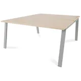Rocada Mehrfacharbeitstisch Blanca BxTxH 160x163x73cm Gestell grau Platte Melamin buche