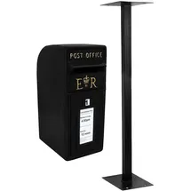 MonsterShop Briefkasten Schwarz inkl. Zeitungsfach
