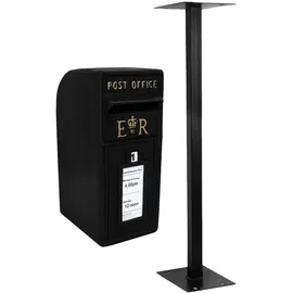 MonsterShop Briefkasten Schwarz inkl. Zeitungsfach
