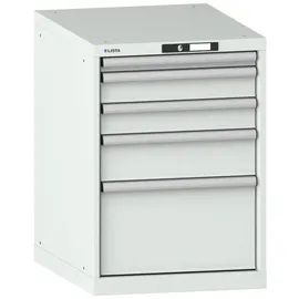 Lista Schubladenschrank Stahl 800x564x725mm lichtgrau 5 Schubladen