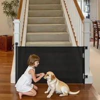 Vevor einziehbares Babygitter Hundegitter ausziehbar, Treppenschutzgitter mit Sicherheitsschloss, Schutzgitter aus Netzgewebe für Treppen Flure drinnen/draußen