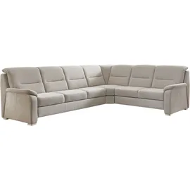 die planbar Ecksofa DIE PLANBAR "PP-HS10002", ecru, B:303cm H:92cm T:245cm, 100% Polyester, Sofas, Ecksofa, wahlweise mit Kopfteilverstellung, Bettfunktion und Stauraum