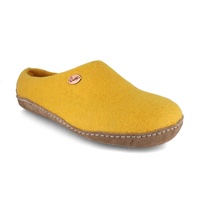 WoolFit Barfuß-Hausschuhe Footprint Hausschuh mit selbstformendem Fußbett gelb 48