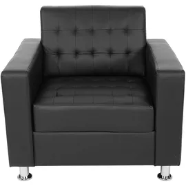 MCW Sessel Pori Textil 89 x 82 x 75 cm Schwarz mit Rollen