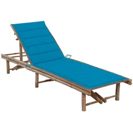 furnicato Sonnenliege 200 x 65 x 30-87 cm Blau