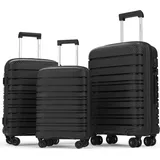 gentor Koffer Reisekoffer Hartschalenkoffer Travel Trolley Rollkoffer Handgepäck - schwarz