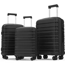 gentor Koffer Reisekoffer Hartschalenkoffer Travel Trolley Rollkoffer Handgepäck - schwarz