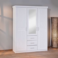 Schlafzimmer Kleiderschrank in Weiß Kiefer massiv einer Spiegeltür