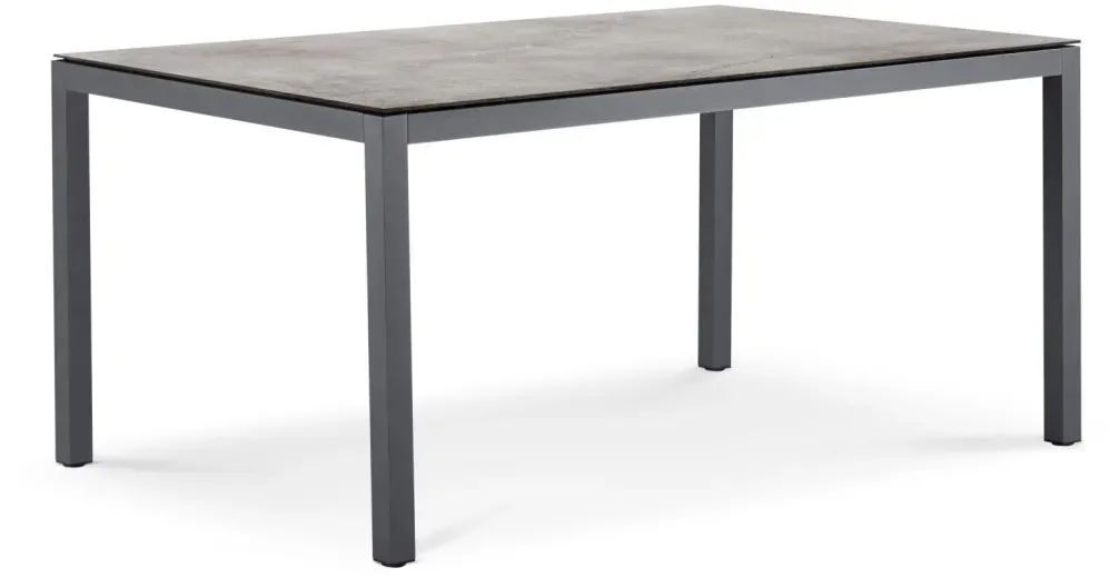 Tischsystem Queens Edelstahl anthrazit - 210 x 95 cm Dekton fossil