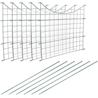 Lospitch Teichzaun Gartenzaun,Zaun Teich,Gartenzaun Metall,steckzaun,Freigehege, Teich, Zaun, Gitterzaun,gehege kaninchen (5 X, Unterbogen)