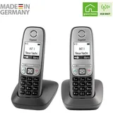 Gigaset Comfort Duo – 2 schnurlose Telefone für Büro und Zuhause mit großem Display und Freisprechfunktion – einfache Bedienung, anthrazit-grau