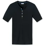 Schiesser Revival Herren T-Shirt schwarz Baumwolle, schwarz, NOS