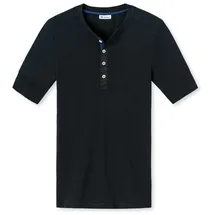 Schiesser Revival Herren T-Shirt schwarz Baumwolle, schwarz, NOS