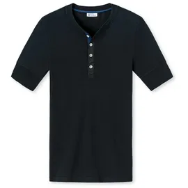Schiesser Revival Herren T-Shirt schwarz Baumwolle, schwarz, NOS
