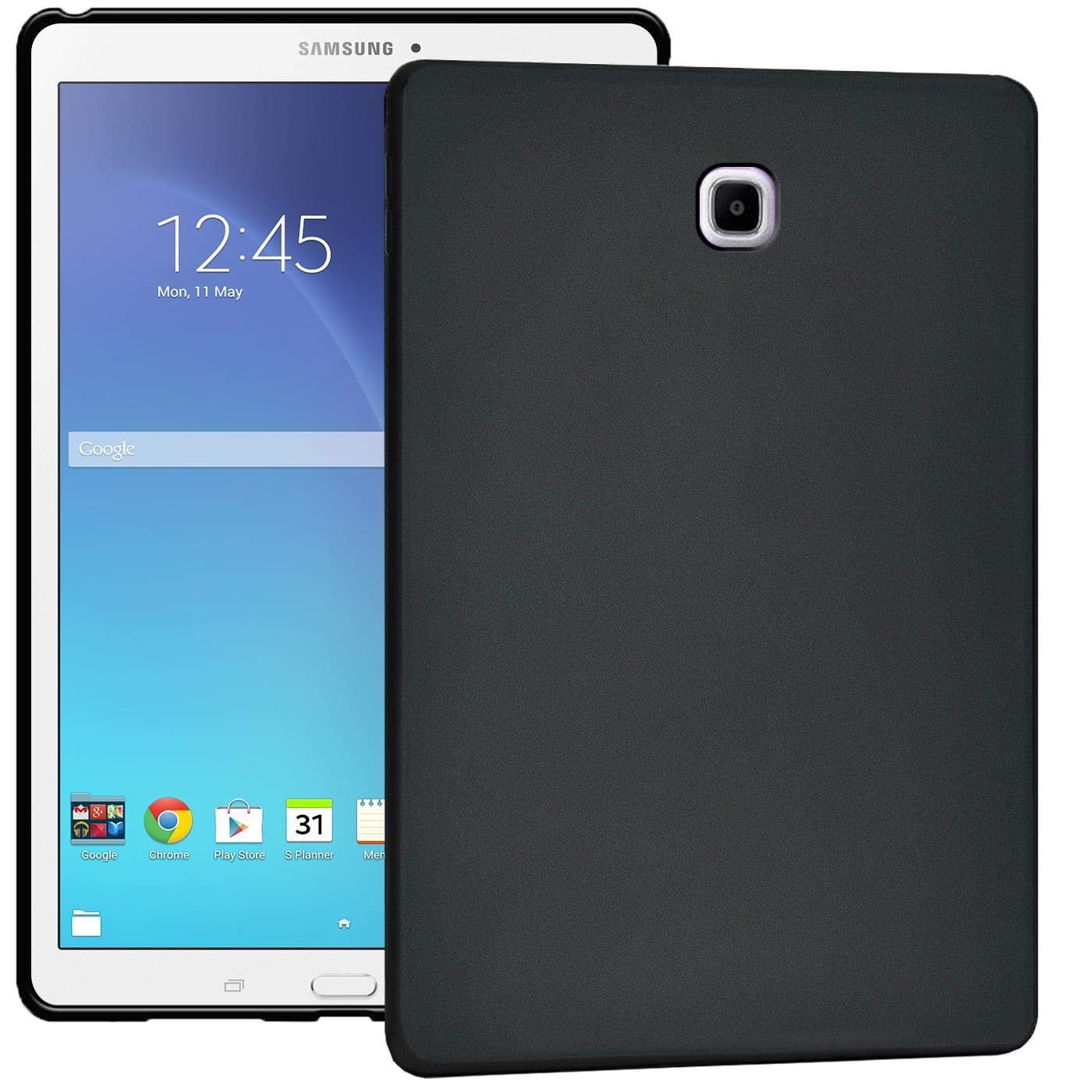 CoolGadget Hülle kompatibel mit Samsung Galaxy Tab S2 9.7 Silikon Schutzhülle Tablet Cover TPU Case - Schwarz/matt