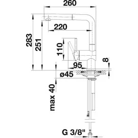 Blanco Linus-S Hebel Hochdruck links chrom