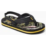 REEF Little Ahi Unisex-Kinder-Flip-Flop, weiches gepolstertes Fußbett, wasserfreundlich, Rückengurt, Tiger Shark, 7 Little Kid - 38 EU