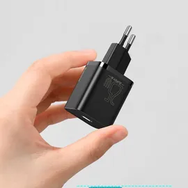 Baseus Super Si 1C Schnellladegerät USB Typ C 25W Pd Qc schwarz