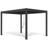 Weide Pavillon & 360x255x300 cm, wetterbeständig, UV-beständig, Sonnen- Sichtschutz, Pavillons - 3 x 3,6 M Lamellendach anthrazit