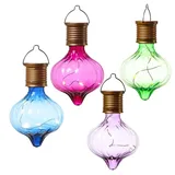 MARELIDA LED Solar Glühbirnen Kugelleuchte für Garten Terrasse Balkon bunt