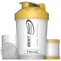 Eiweiß Shaker USBottle - weiß/gold - Design Best Body Nutrition - Stück