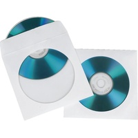 Hama CD/DVD Paper Protection Sleeves, white, pack of 25