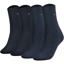 Tommy Hilfiger Damen Socken, 4er Pack - Sock Casual, ECOM, Kurzsocken, uni Blau 35-38
