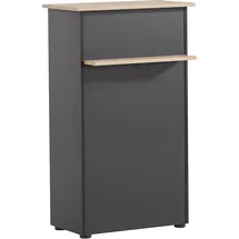 MÖBELPARTNER Empfangstheke gerade, artisan-eiche, schwarz 65,8 x 44,0 x 110,5 cm