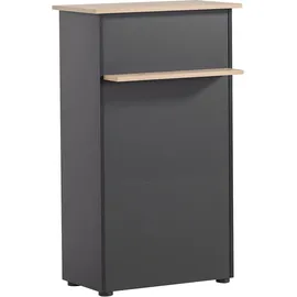 MÖBELPARTNER Empfangstheke gerade, artisan-eiche, schwarz 65,8 x 44,0 x 110,5 cm