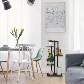 Relaxdays Blumenregal Metall 93 x 42,5 x 22,5 cm Schwarz