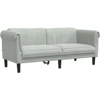 vidaXL Sofa 2-Sitzer Hellgrau Samt