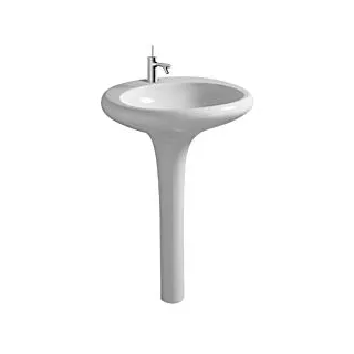Vitra Istanbul Waschtisch 4261B403-0041 60,5x61,5cm, integrierte Standsäule, ohne Überlauf/Hahnloch mittig, weiß VC