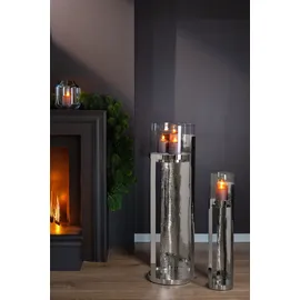 Fink Windlicht MANIAC Edelstahl/Glas Silber