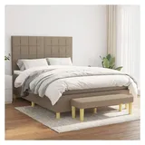 vidaXL Boxspringbett 140 x 200 cm Taupe