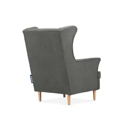 Konsimo Ohrensessel Stralis Webstoff 82 x 108 x 80 cm Grau mit Kissen