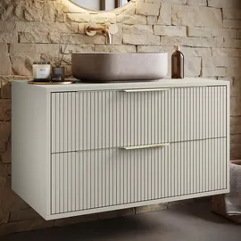 Badplaats Waschbeckenunterschrank, Rimini 2 Schubladen Cashmere - 80 x 46 cm Badezimmer, Badezimmerschränke, Bad Unterschränke
