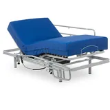 Geriafy - Lattenrost elektrisch verstellbar mit viskoelastischer, wasserdichter Sanitätsmatratze (90x190 + Bettgitter klappbar)