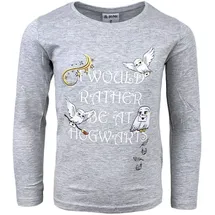 HARRY POTTER Langarmshirt Harry Potter Hedwig in Grau | Gr.: 104