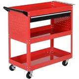 Homcom Werkzeugwagen Metall 82 x 35 x 76 cm rot/schwarz