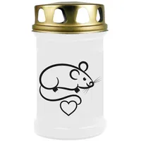 HS Candle Grabkerze, Grabkerze (40 bis 170 Stunden Brenndauer), mit vers. Motiv weiß