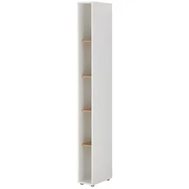 Lomadox Regal Aktenregal, weiß mit Eiche, B/H/T ca. 20/200/40 cm