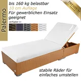 Sonnenliege Gartenliege Liege Liegestuhl Rattanliege Polyrattan Rattan Natur