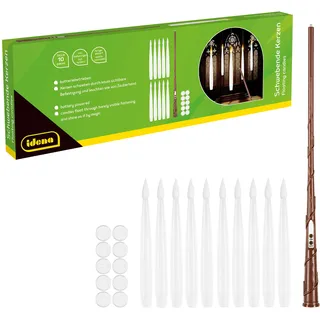 IDENA Schwebende LED Kerzen Weiß 10 St.