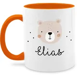 Tasse Tassen 325ml - Süßer Heller Bär Bärenmotiv Bären Bear - 325 ml - Orange - name bären-tasse teddy bärchen geschenke kind personalisierte und