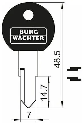 Schlüsselrohling BURG 40 L W
