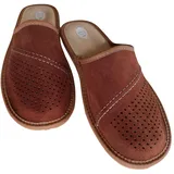 Baffiks Herren Leder Hausschuhe Wildleder Pantoffeln Männer Man's Slippers (Braun, EU Schuhgrößensystem, Erwachsene, Herren, Numerisch, M, 47) - 47 EU