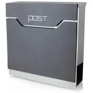 BITUXX Design Briefkasten MS-16441 Anthrazit inkl. Zeitungsfach