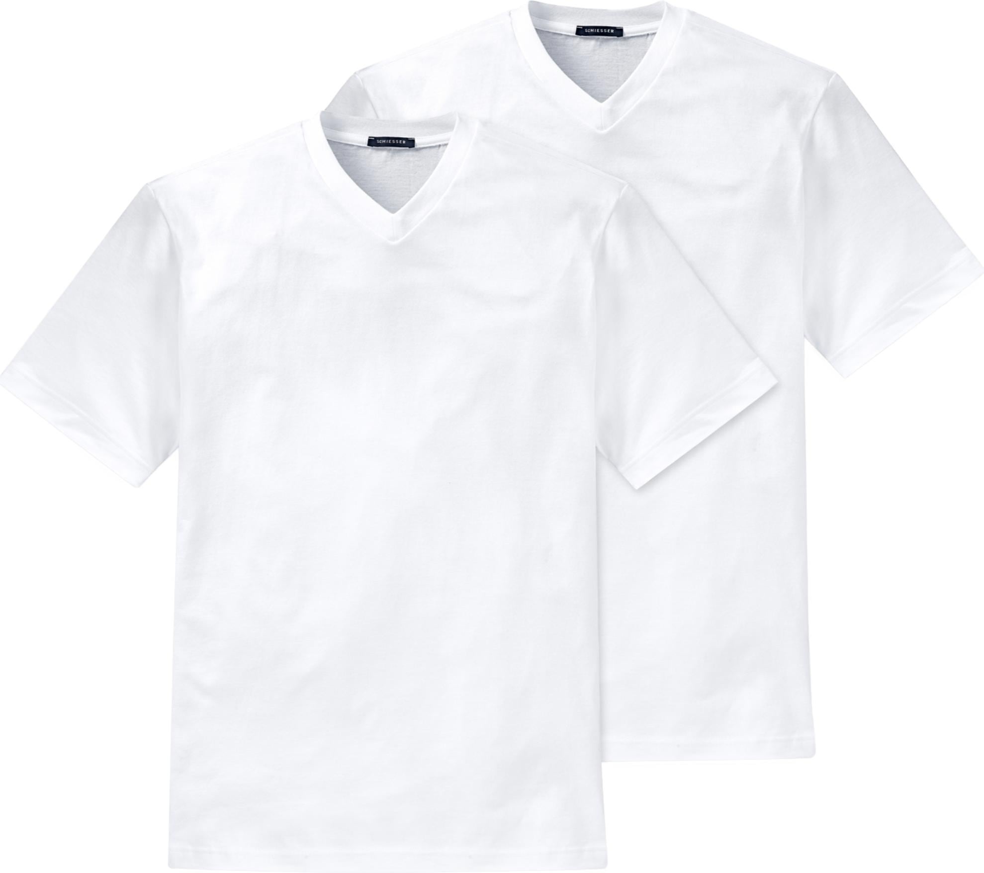 Schiesser, Herren, Shirt, 2er Pack American Unterhemd / Shirt Kurzarm, Weiss, (L)